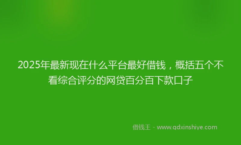 2025年最新现在什么平台最好借钱，概括五个不看综合评分的网贷百分百下款口子