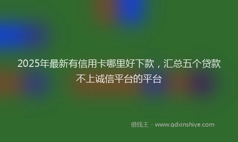 2025年最新有信用卡哪里好下款，汇总五个贷款不上诚信平台的平台