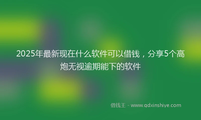 2025年最新现在什么软件可以借钱，分享5个高炮无视逾期能下的软件