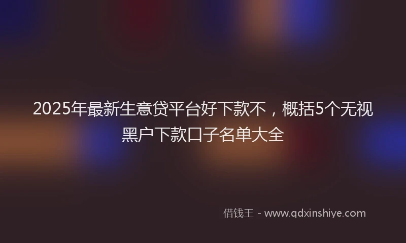 2025年最新生意贷平台好下款不，概括5个无视黑户下款口子名单大全
