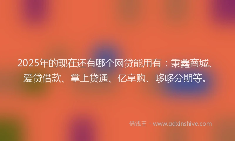 2025年的现在还有哪个网贷能用有：秉鑫商城、爱贷借款、掌上贷通、亿享购、哆哆分期等。