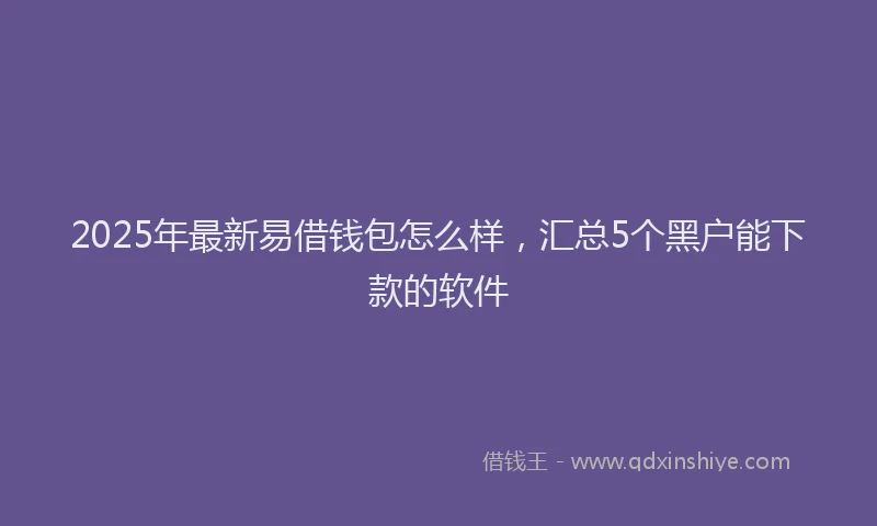 2025年最新易借钱包怎么样，汇总5个黑户能下款的软件