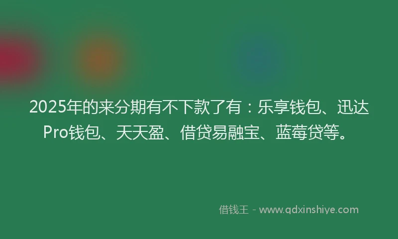 2025年的来分期有不下款了有：乐享钱包、迅达Pro钱包、天天盈、借贷易融宝、蓝莓贷等。
