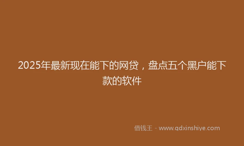 2025年最新现在能下的网贷，盘点五个黑户能下款的软件