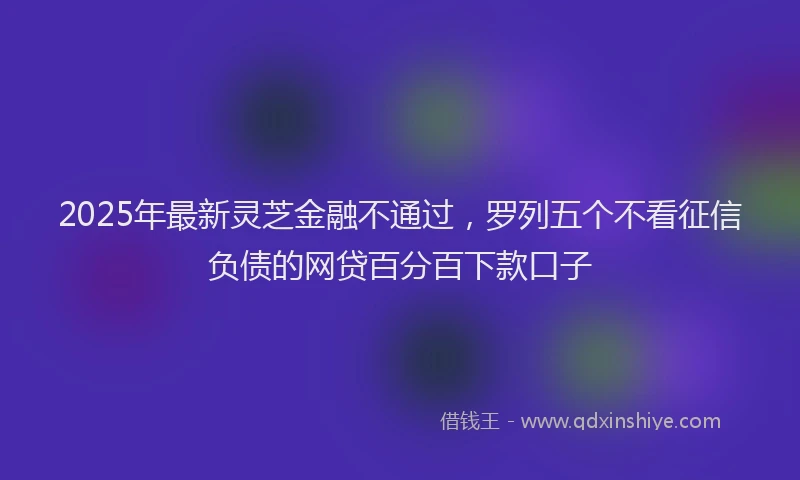 2025年最新灵芝金融不通过，罗列五个不看征信负债的网贷百分百下款口子