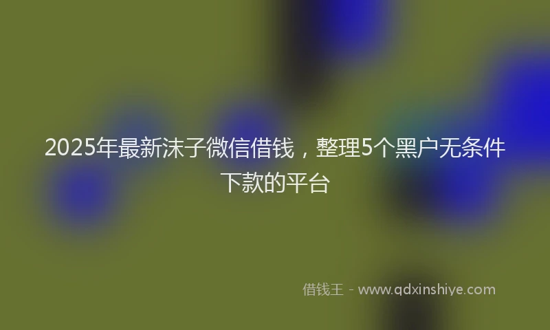 2025年最新沫子微信借钱，整理5个黑户无条件下款的平台