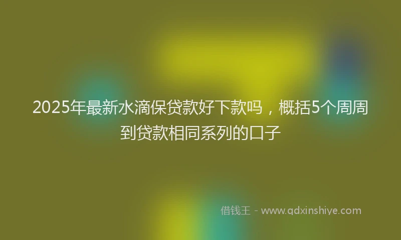 2025年最新水滴保贷款好下款吗，概括5个周周到贷款相同系列的口子