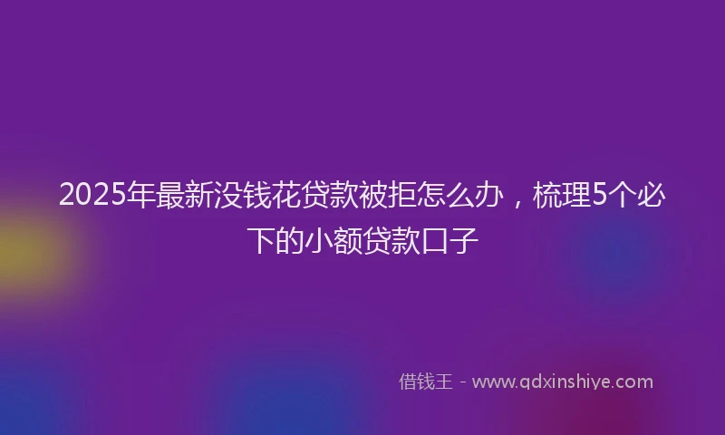 2025年最新没钱花贷款被拒怎么办，梳理5个必下的小额贷款口子