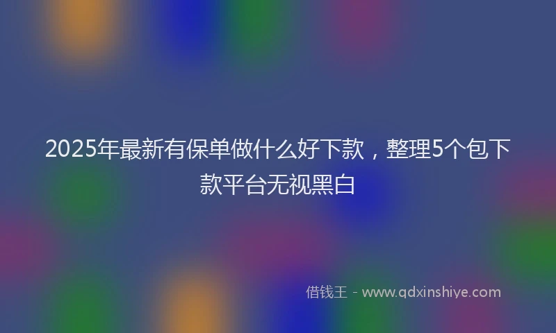 2025年最新有保单做什么好下款，整理5个包下款平台无视黑白