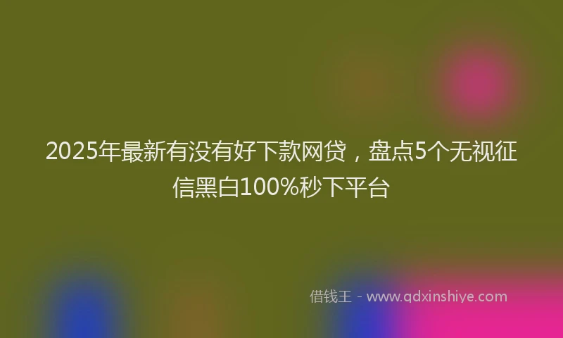 2025年最新有没有好下款网贷，盘点5个无视征信黑白100%秒下平台