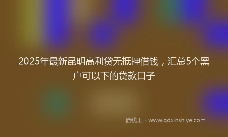 2025年最新昆明高利贷无抵押借钱，汇总5个黑户可以下的贷款口子