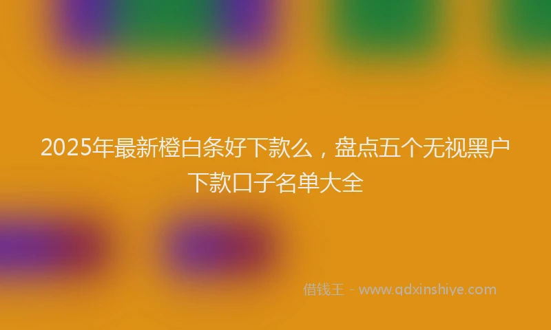 2025年最新橙白条好下款么，盘点五个无视黑户下款口子名单大全
