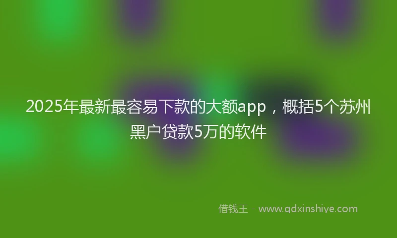 2025年最新最容易下款的大额app，概括5个苏州黑户贷款5万的软件