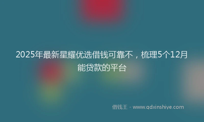 2025年最新星耀优选借钱可靠不，梳理5个12月能贷款的平台