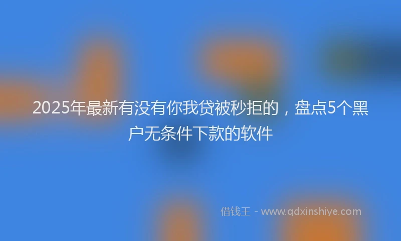 2025年最新有没有你我贷被秒拒的，盘点5个黑户无条件下款的软件