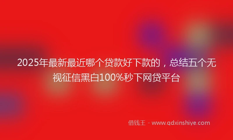 2025年最新最近哪个贷款好下款的，总结五个无视征信黑白100%秒下网贷平台