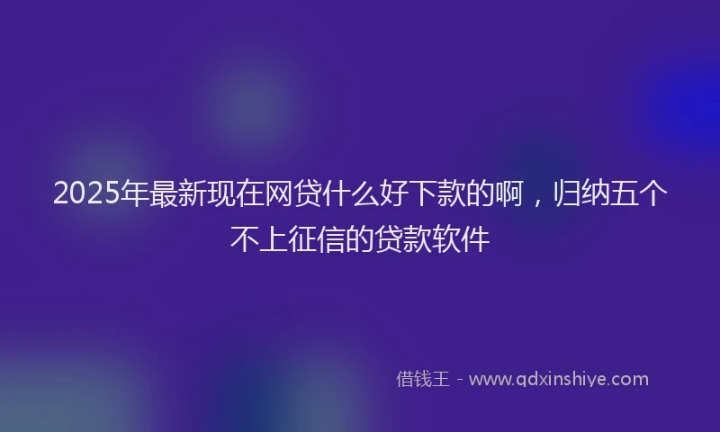 2025年最新现在网贷什么好下款的啊，归纳五个不上征信的贷款软件