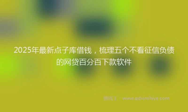 2025年最新点子库借钱，梳理五个不看征信负债的网贷百分百下款软件