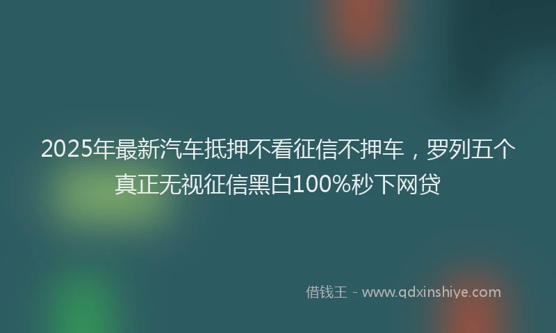2025年最新汽车抵押不看征信不押车，罗列五个真正无视征信黑白100%秒下网贷