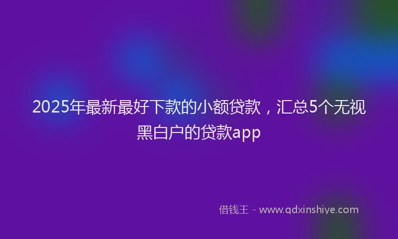 2025年最新最好下款的小额贷款，汇总5个无视黑白户的贷款app