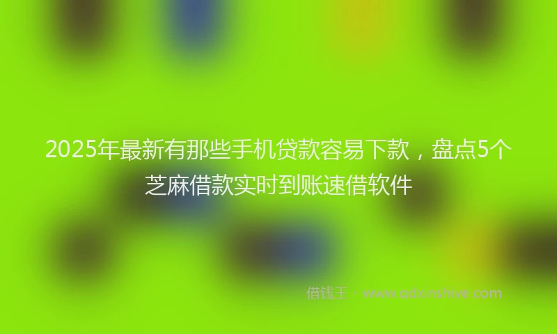 2025年最新有那些手机贷款容易下款，盘点5个芝麻借款实时到账速借软件