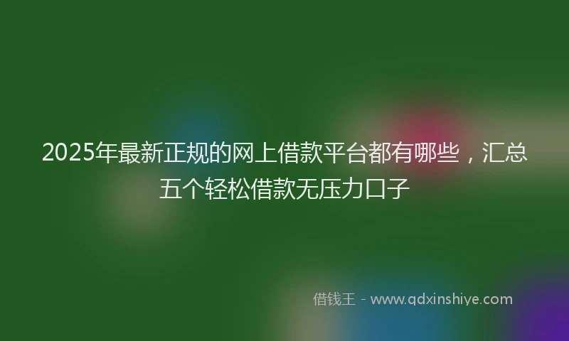 2025年最新正规的网上借款平台都有哪些，汇总五个轻松借款无压力口子