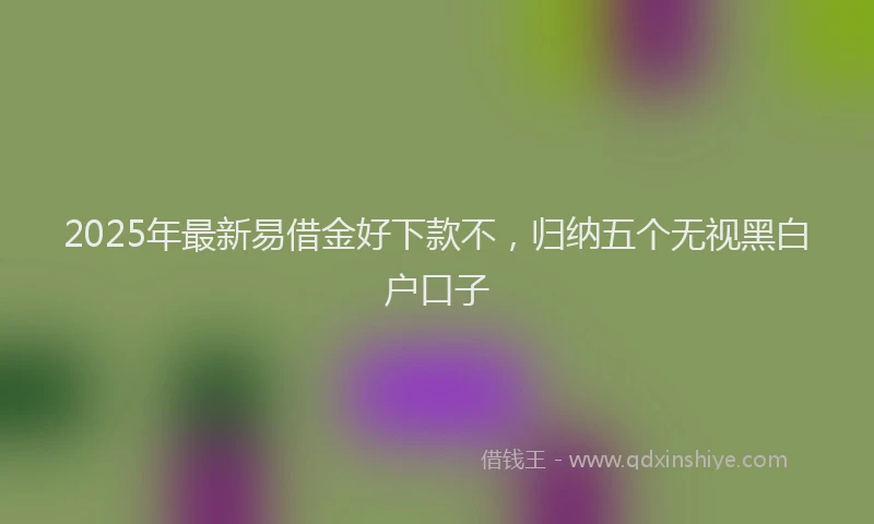 2025年最新易借金好下款不，归纳五个无视黑白户口子
