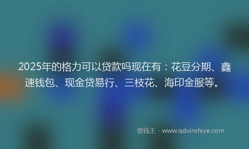 2025年的格力可以贷款吗现在有：花豆分期、鑫速钱包、现金贷易行、三枝花、海印金服等。