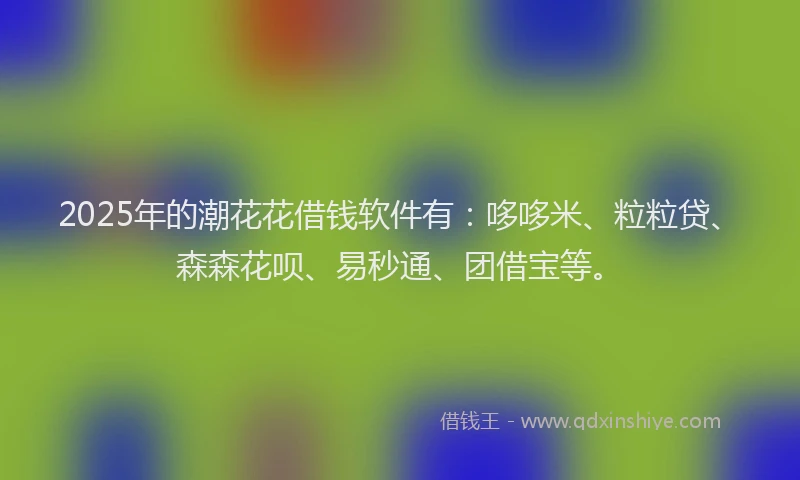2025年的潮花花借钱软件有：哆哆米、粒粒贷、森森花呗、易秒通、团借宝等。