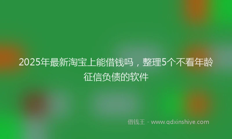 2025年最新淘宝上能借钱吗，整理5个不看年龄征信负债的软件