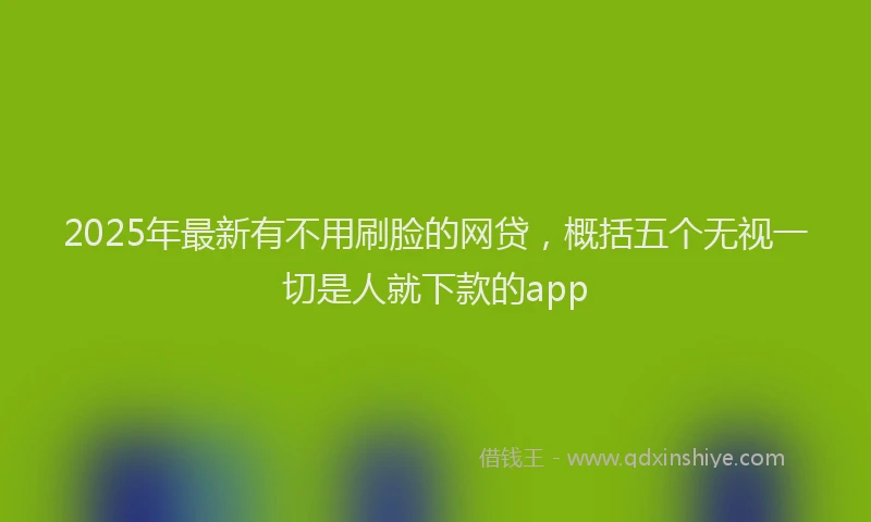 2025年最新有不用刷脸的网贷，概括五个无视一切是人就下款的app