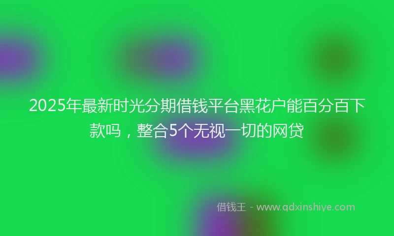 2025年最新时光分期借钱平台黑花户能百分百下款吗，整合5个无视一切的网贷