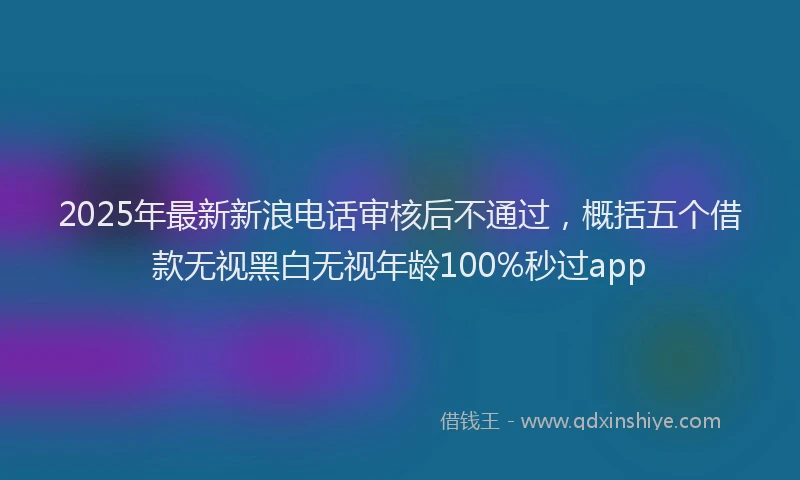 2025年最新新浪电话审核后不通过，概括五个借款无视黑白无视年龄100%秒过app