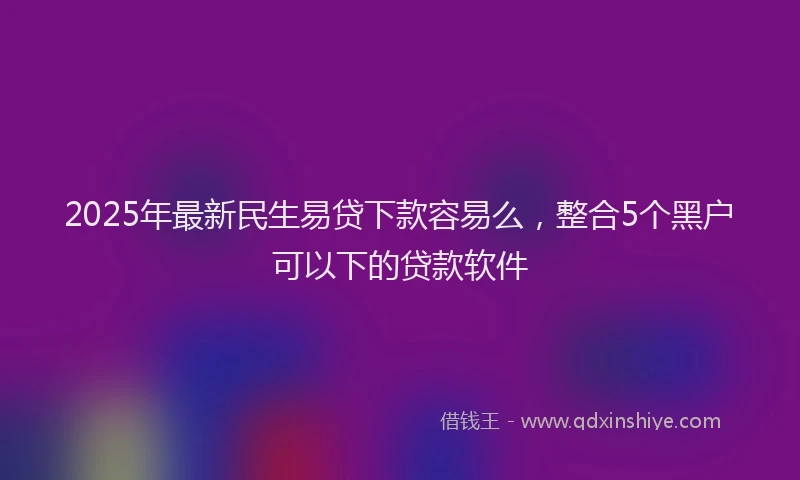 2025年最新民生易贷下款容易么，整合5个黑户可以下的贷款软件