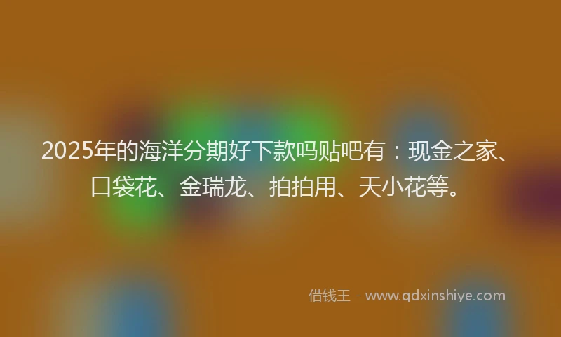 2025年的海洋分期好下款吗贴吧有：现金之家、口袋花、金瑞龙、拍拍用、天小花等。