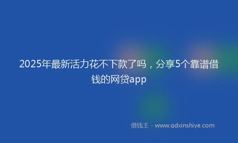 2025年最新活力花不下款了吗，分享5个靠谱借钱的网贷app