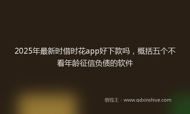 2025年最新时借时花app好下款吗，概括五个不看年龄征信负债的软件