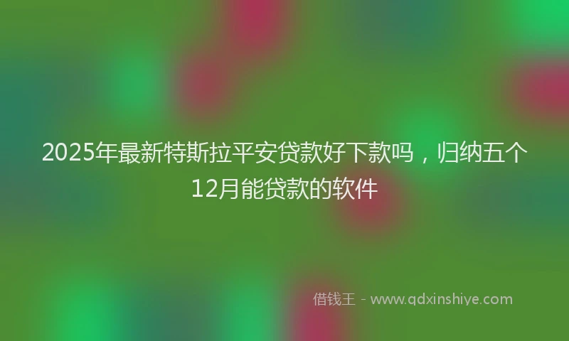 2025年最新特斯拉平安贷款好下款吗，归纳五个12月能贷款的软件