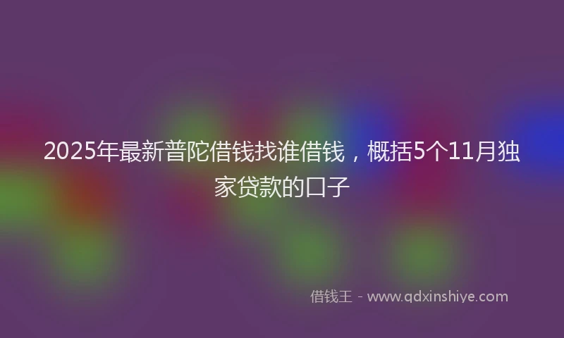 2025年最新普陀借钱找谁借钱，概括5个11月独家贷款的口子