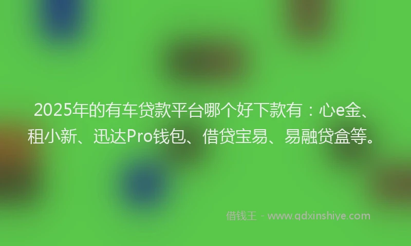 2025年的有车贷款平台哪个好下款有：心e金、租小新、迅达Pro钱包、借贷宝易、易融贷盒等。