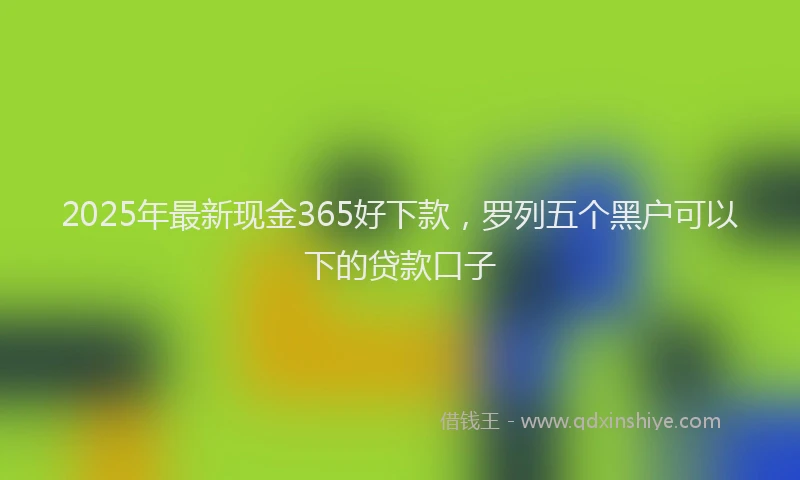 2025年最新现金365好下款，罗列五个黑户可以下的贷款口子