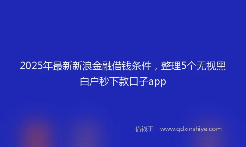2025年最新新浪金融借钱条件，整理5个无视黑白户秒下款口子app