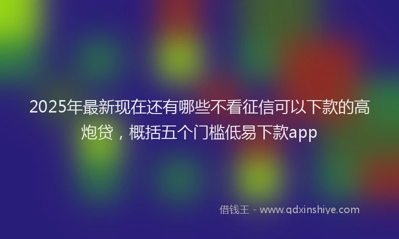 2025年最新现在还有哪些不看征信可以下款的高炮贷，概括五个门槛低易下款app