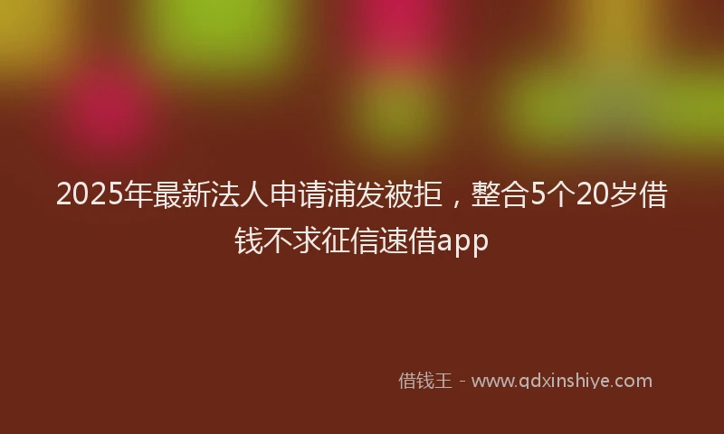 2025年最新法人申请浦发被拒，整合5个20岁借钱不求征信速借app