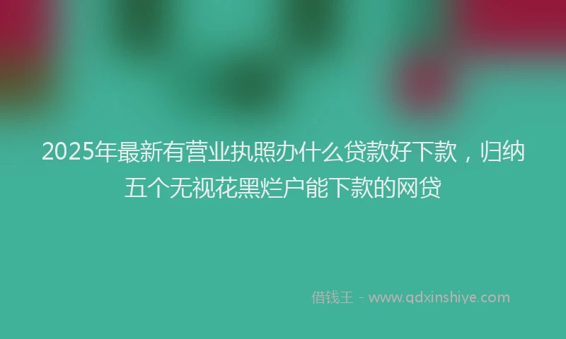 2025年最新有营业执照办什么贷款好下款，归纳五个无视花黑烂户能下款的网贷