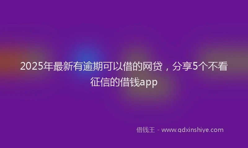 2025年最新有逾期可以借的网贷，分享5个不看征信的借钱app