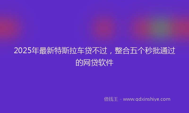2025年最新特斯拉车贷不过，整合五个秒批通过的网贷软件