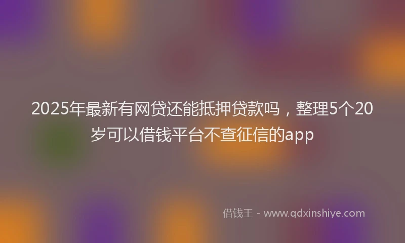 2025年最新有网贷还能抵押贷款吗，整理5个20岁可以借钱平台不查征信的app