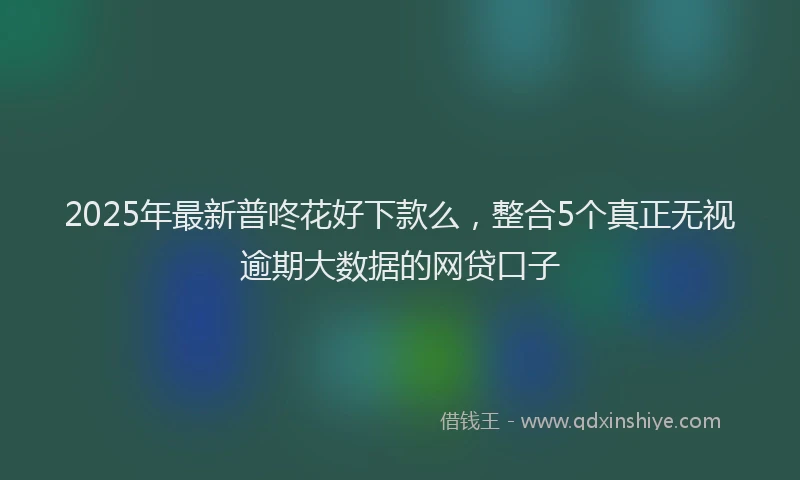 2025年最新普咚花好下款么，整合5个真正无视逾期大数据的网贷口子