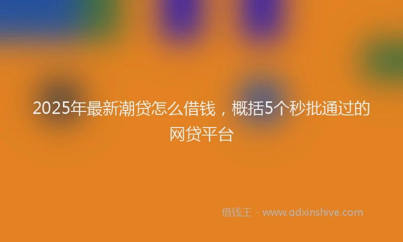 2025年最新潮贷怎么借钱，概括5个秒批通过的网贷平台
